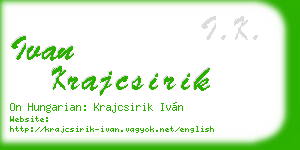 ivan krajcsirik business card